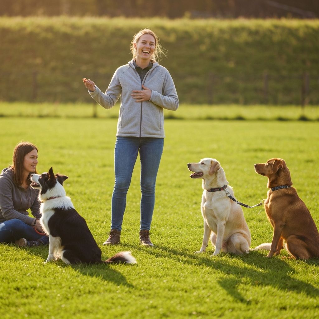 Grupowe szkolenie psów na świeżym powietrzu